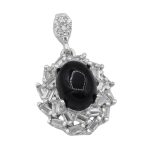 گردنبند عقیق مشکی نقره زنانه طرح پروانه