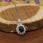 گردنبند عقیق مشکی نقره زنانه طرح پروانه - Image 2
