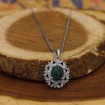 گردنبند عقیق سبز نقره زنانه طرح لیان 2 - Image 2