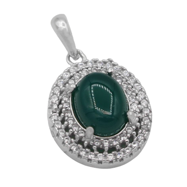 4-3-596javaher-green-agate-necklace (1) گردنبند عقیق سبز زنانه نقره فاخر