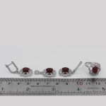 نیم ست عقیق سرخ نقره زنانه طرح رحیمه - Image 3