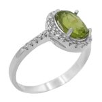 انگشتر زبرجد الماس تراش نقره زنانه طرح آتنه