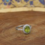 انگشتر زبرجد الماس تراش نقره زنانه طرح آتنه - Image 2