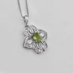 گردنبند زبرجد الماس تراش نقره زنانه طرح اسرا - Image 2