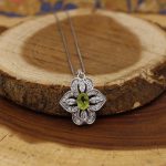 گردنبند زبرجد الماس تراش نقره زنانه طرح اسرا - Image 3