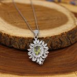 گردنبند زبرجد الماس تراش نقره زنانه طرح صحرا - Image 2