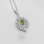 گردنبند زبرجد الماس تراش نقره زنانه طرح صحرا - Image 3