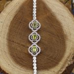 دستبند زبرجد الماس تراش نقره زنانه طرح شبدر - Image 2