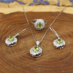 نیم ست زبرجد الماس تراش نقره زنانه طرح مهین - Image 2