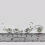 نیم ست زبرجد الماس تراش نقره زنانه طرح مهین - Image 3