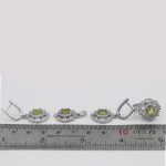 نیم ست زبرجد الماس تراش نقره زنانه طرح سوسن - Image 3