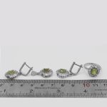 نیم ست زبرجد الماس تراش نقره زنانه طرح گلرخ - Image 3