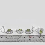 نیم ست زبرجد الماس تراش نقره زنانه طرح شبدر - Image 3