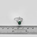 انگشتر زمرد الماس تراش نقره زنانه طرح حورا - Image 4