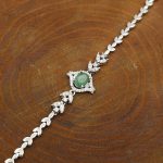 دستبند زمرد الماس تراش نقره زنانه طرح حلما - Image 2