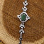 دستبند زمرد الماس تراش نقره زنانه طرح حلما - Image 3