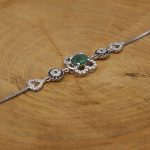 دستبند زمرد الماس تراش نقره زنانه طرح نوشین - Image 2