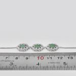 دستبند زمرد الماس تراش نقره زنانه طرح شیما - Image 4