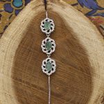 دستبند زمرد الماس تراش نقره زنانه طرح شیما - Image 2