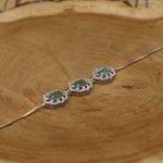 دستبند زمرد الماس تراش نقره زنانه طرح شیما - Image 3