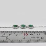 دستبند زمرد الماس تراش نقره زنانه طرح ستایش - Image 4