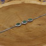 دستبند زمرد الماس تراش نقره زنانه طرح ستایش - Image 2