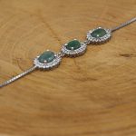 دستبند زمرد الماس تراش نقره زنانه طرح سارا - Image 3