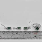 نیم ست زمرد زامبیا الماس تراش نقره زنانه طرح الفت - Image 3