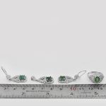 نیم ست زمرد زامبیا الماس تراش نقره زنانه طرح فریبا - Image 3