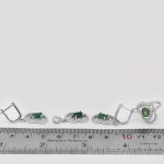 نیم ست زمرد زامبیا الماس تراش نقره زنانه طرح قلب - Image 3