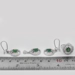 نیم ست زمرد زامبیا الماس تراش نقره زنانه طرح رزیتا - Image 3