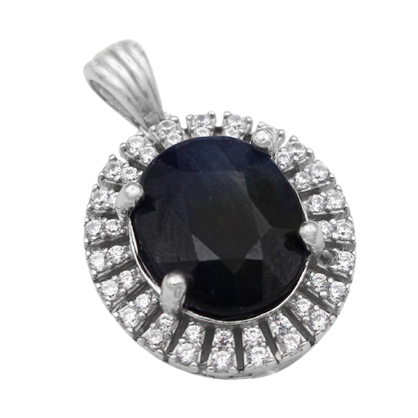 7-3-201 sapphire-zhaleh-necklace(1) گردنبند یاقوت کبود زنانه نقره خاص