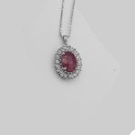 گردنبند یاقوت سرخ الماس تراش نقره زنانه طرح فائزه - Image 2