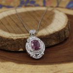 گردنبند یاقوت سرخ الماس تراش نقره زنانه طرح طهورا - Image 3