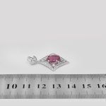 گردنبند یاقوت سرخ الماس تراش نقره زنانه طرح آیلار - Image 4