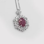 گردنبند یاقوت سرخ الماس تراش نقره زنانه طرح مرجان - Image 3