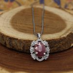 گردنبند یاقوت سرخ الماس تراش نقره زنانه طرح نورجهان - Image 2