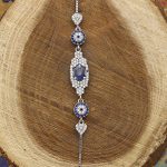 دستبند یاقوت کبود الماس تراش نقره زنانه طرح هانا - Image 2