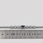 دستبند یاقوت کبود الماس تراش نقره زنانه طرح روحینا - Image 4