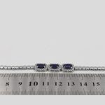 دستبند یاقوت کبود الماس تراش نقره زنانه طرح شکیلا - Image 4