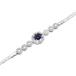 دستبند یاقوت کبود الماس تراش نقره زنانه طرح شریفه