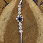 دستبند یاقوت کبود الماس تراش نقره زنانه طرح شریفه - Image 2