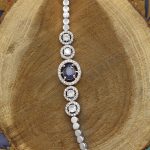 دستبند یاقوت کبود الماس تراش نقره زنانه طرح زرین - Image 3