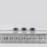 دستبند یاقوت کبود الماس تراش نقره زنانه طرح گلشیفته - Image 3