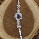 دستبند یاقوت کبود الماس تراش نقره زنانه طرح لادن - Image 2