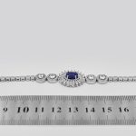 دستبند یاقوت کبود الماس تراش نقره زنانه طرح لادن - Image 4