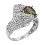 انگشتر الکساندریت الماس تراش نقره زنانه طرح ریحانا