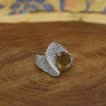 انگشتر الکساندریت الماس تراش نقره زنانه طرح ریحانا - Image 3