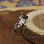 انگشتر گارنت الماس تراش نقره زنانه طرح پرستو - Image 3