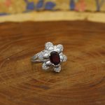 انگشتر گارنت الماس تراش نقره زنانه طرح آنا - Image 3